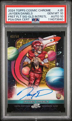 2024 TOPPS COSMIC CHROME FRST FLIGHT JAYDEN DANIELS SIG-GLD INTRSTL