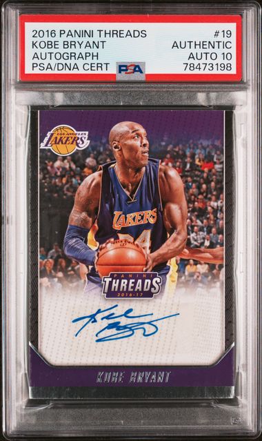 2016 PANINI THREADS AUTOGRAPH #19 KOBE BRYANT AUTOGRAPH
